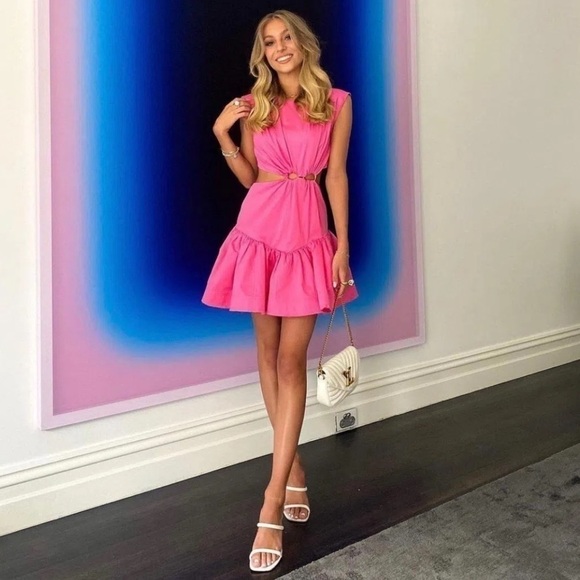 NWT- AJE Hot Pink “Solstice” Cutout Mini Dress - Picture 4 of 9